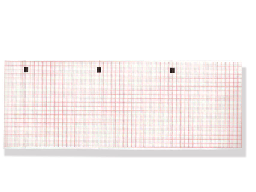 ECG THERMAL PAPER PACK - 112 x 90 mm - red grid