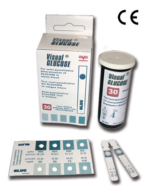 VISUAL GLUCOSE STRIPS FOR SELF TEST