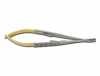 GOLD CASTROVIEJO NEEDLE HOLDER curved - 14 cm - plane tip