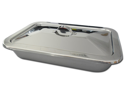 S/S INSTRUMENT TRAY WITH LID - 264 x 172 x 47 mm