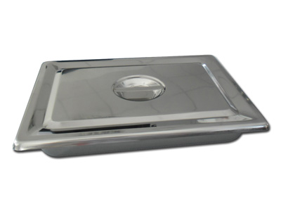 S/S INSTRUMENT TRAY WITH LID - 440 x 320 x 64 mm