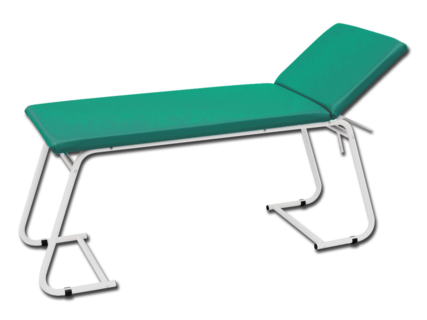 EXAMINATION COUCH - white painted - green