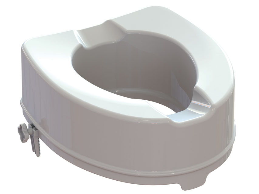 RAISED TOILET SEAT - with fixing system - 10 cm