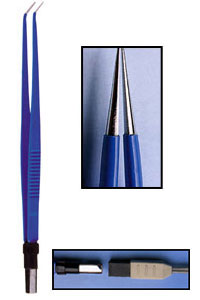 BIPOLAR FORCEPS - angled - 20 cm - 1 mm round points