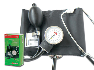 YTON ANEROID SPHYGMO - with incorporated - stethoscope - black cuff