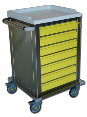 MODULAR TROLLEY - s/s with 7 drawers